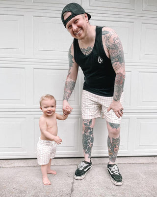 Plaid Swim Shorts for Dad