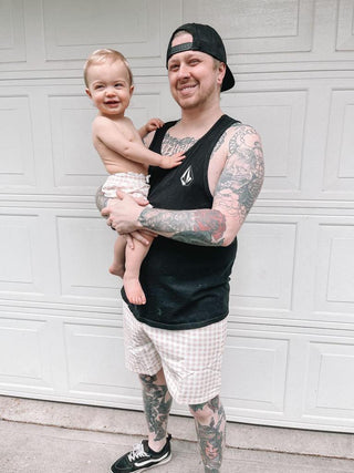 Plaid Swim Shorts for Dad